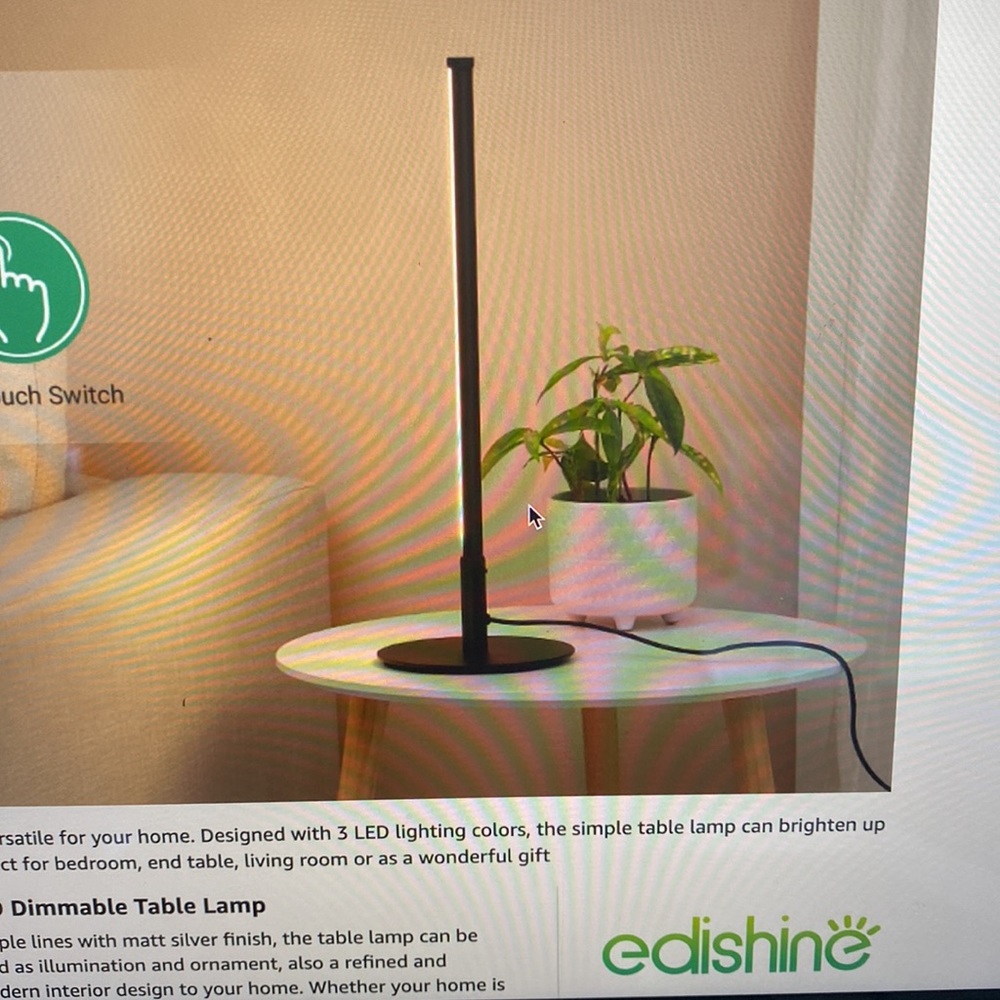 NWT Edishine LED Corner Table Lamp